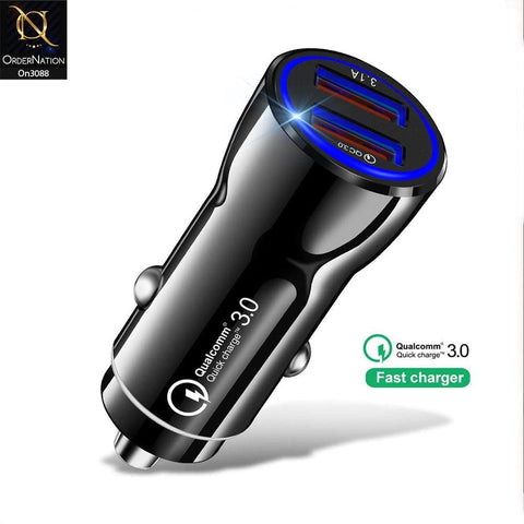 Black - SLS-B05 - Power 3.0 Quick Usb Car Charger For Latest iPhone, Samsung, Vivo, Infnix, Oppo, Xiaomi, etc Smartphones