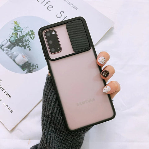 Translucent Matte Shockproof Camera Slide Protection Case For Infinix Hot 8, Hot 8 lite, Hot 9, Hot 9 play, Techno Spark 4, Huawei Y6p