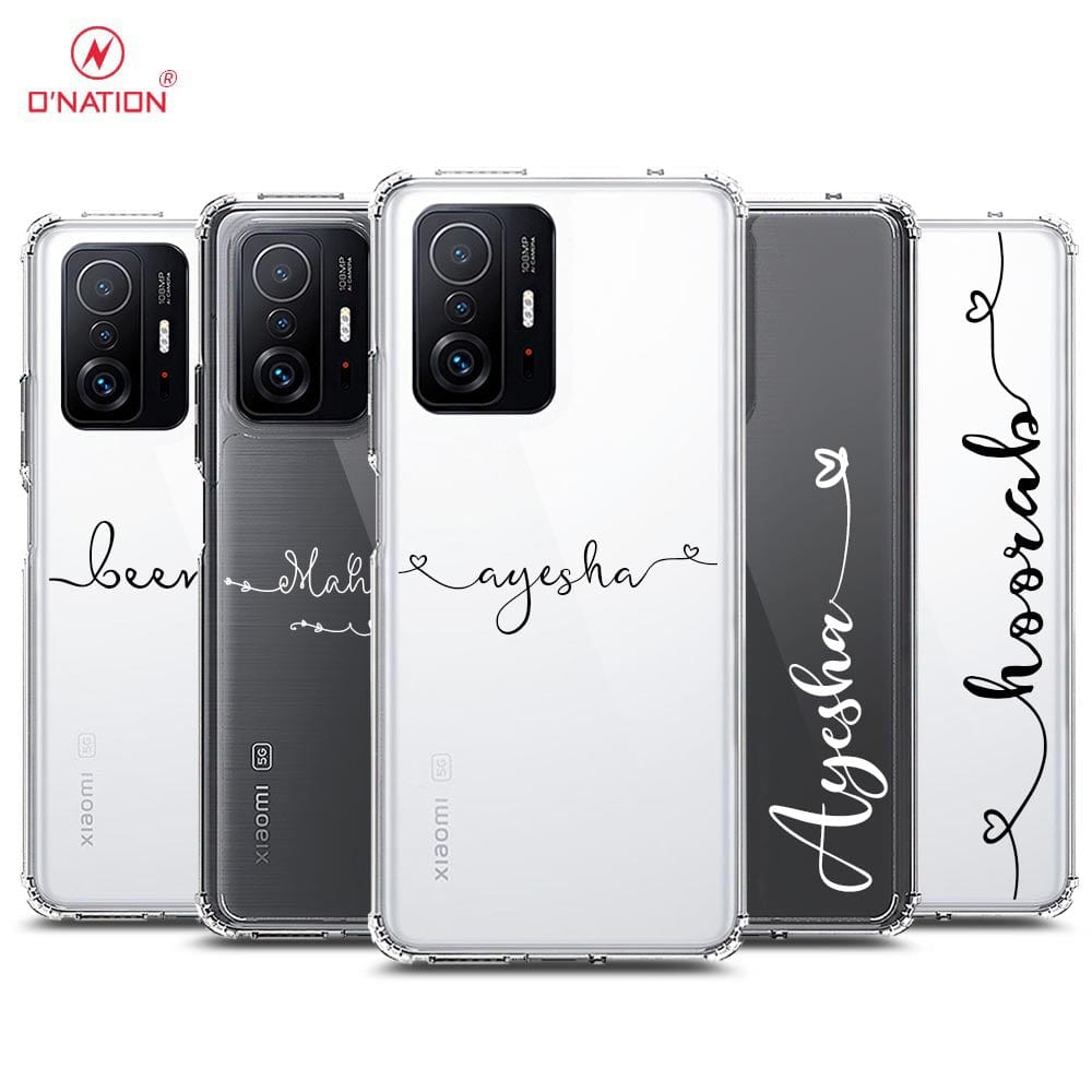 Xiaomi 11T Pro Cover - Personalised Name Series - 8 Designs - Clear Phone Case - Soft Silicon Borders