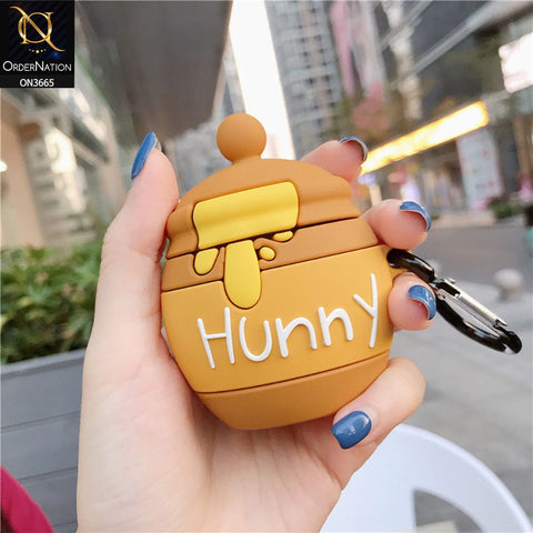 Apple Airpods 1 / 2 Cover - Brown - New Trending 3D Honey Jar Cartoon Soft Silicone Airpods Case