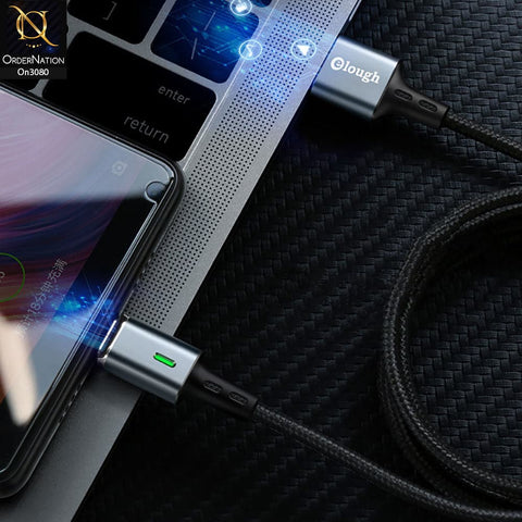 Gray - Qualcomm 3.0 3 in 1 Led Indicator Fast Charging Magnetic Data Cable