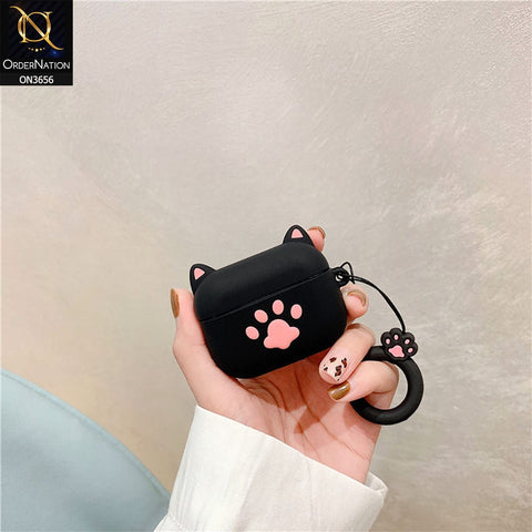 Apple Airpods 3rd Gen 2021 Cover - Black - New Trending 3D Cartoon Claw Soft Silicone Airpods Case