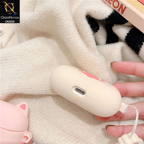 Apple Airpods 3rd Gen 2021 Cover - White - New Trending 3D Cartoon Claw Soft Silicone Airpods Case