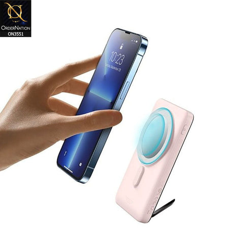 Baseus Magnetic Bracket Wireless 10,000mah Power Bank 20W - Pink