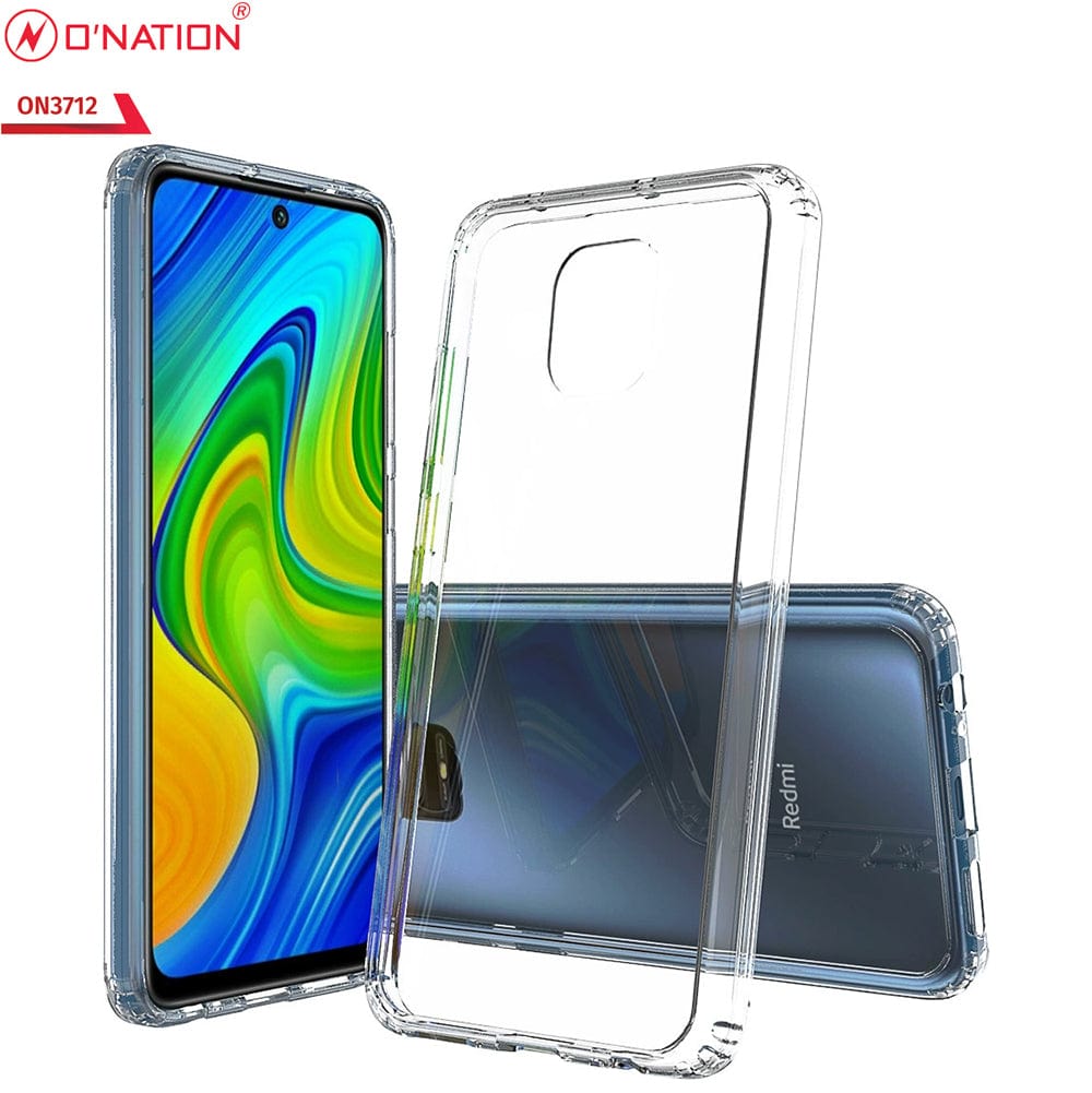 Xiaomi Redmi Note 9 Pro Cover  - ONation Crystal Series - Premium Quality Clear Case No Yellowing Back With Smart Shockproof Cushions