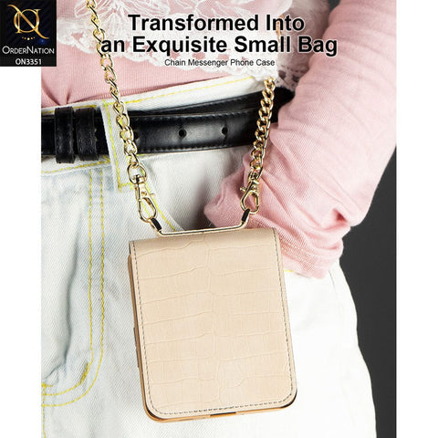 Samsung Galaxy Z Flip 3 5G Cover - Skin - GKK Leather Magnetic Stylish Case With Tessel Chain Holder