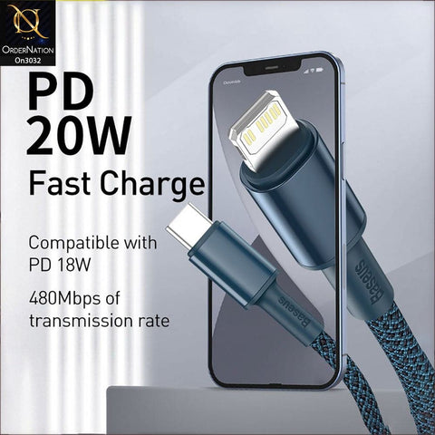 Baseus Cafule Metal USB Type-C To iPhone PD 20W Fast Charging Cable 2M