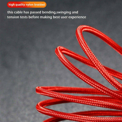 Red - 2M - Micro - Long Cord 90 Degree Usb Data Braided Led Micro Usb Charging Cable