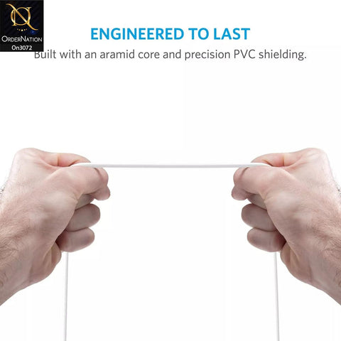 White - Anker - A8163 - PowerLine Type-C to Usb Charging Data Cable With 1 Year Warranty