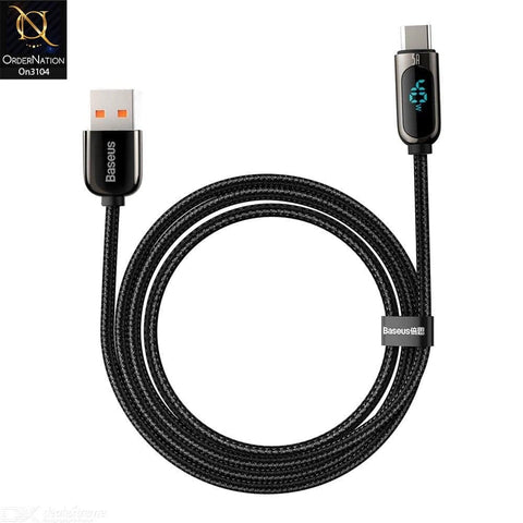 Black - CATSK-A01 - Baseus Display Fast Charging Usb To Type-C 5A Data Cable