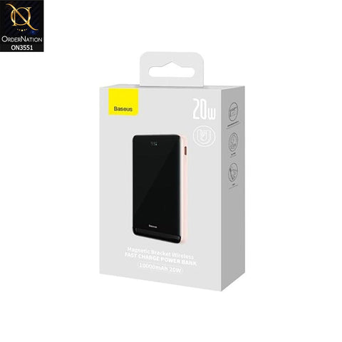 Baseus Magnetic Bracket Wireless 10,000mah Power Bank 20W - Pink