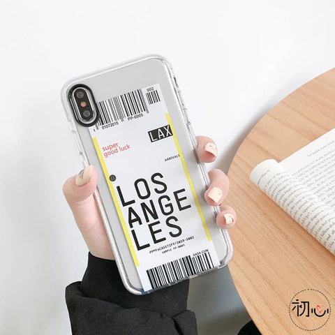 Trendy City Travel Plane Strip Lable Bar Code Style Soft Case For Oppo, Vivo, Redmi, Huawei Phone Models