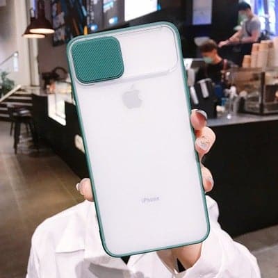 iPhone 8 Plus / 7 Plus Cover - Green - Translucent Matte Shockproof Camera Slide Protection Case