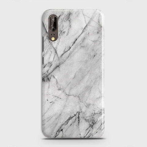Huawei P20 Cover - Matte Finish - Trendy White Floor Marble Printed Hard Case with Life Time Colors Guarantee - D2