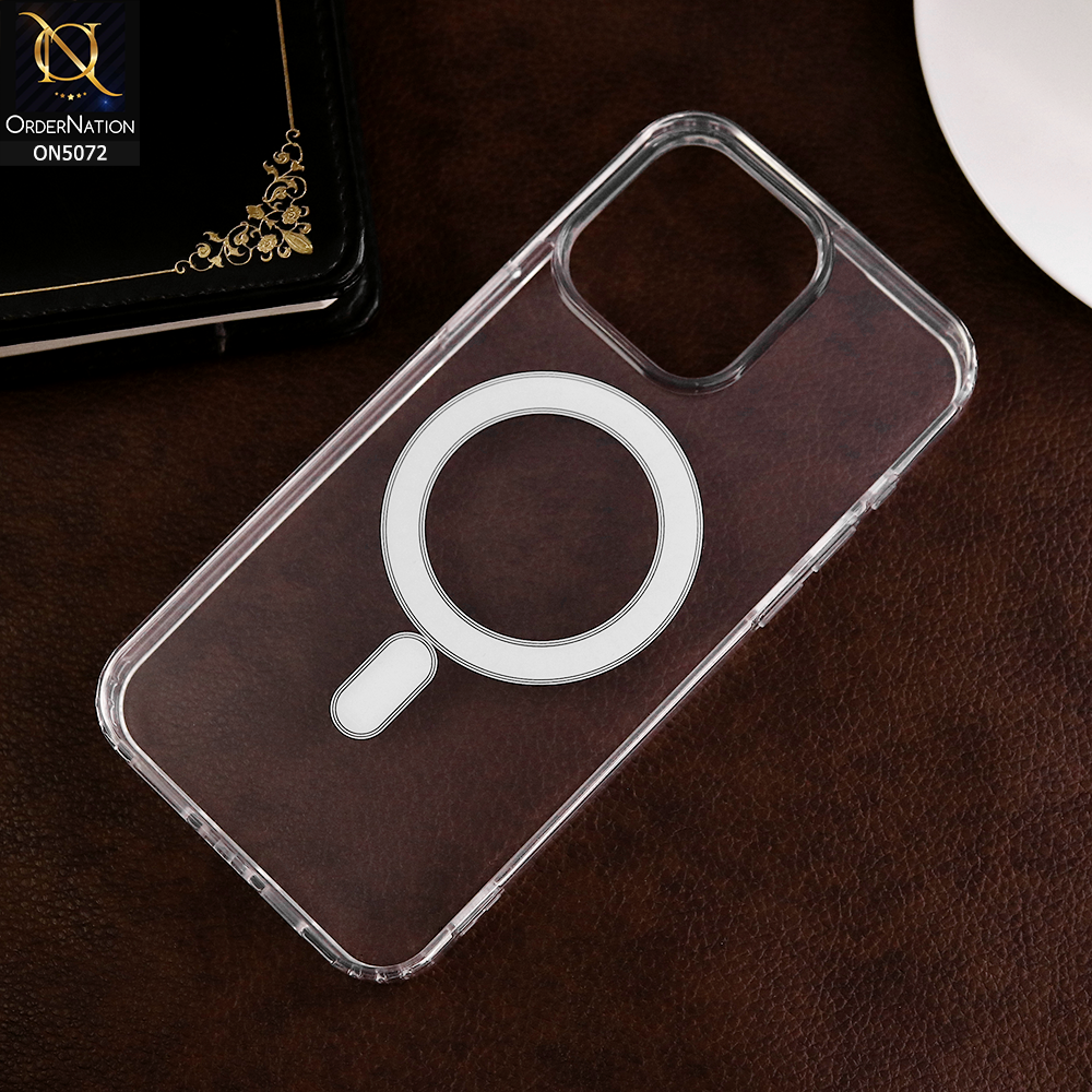 iPhone 15 Pro Max - Transparent -  Crystal Series - Clear Transparent Magsafe Soft TPU Case