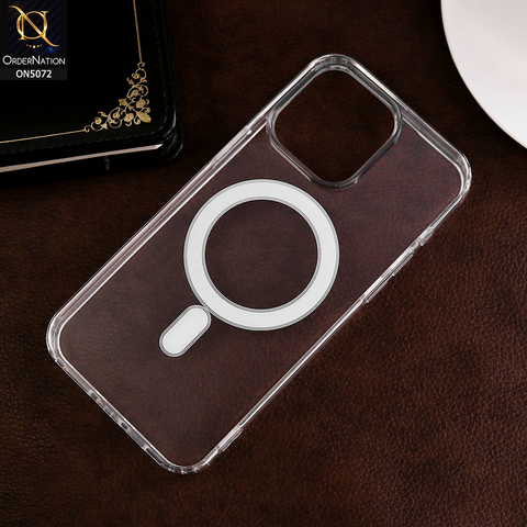 iPhone 15 Pro Max - Transparent -  Crystal Series - Clear Transparent Magsafe Soft TPU Case