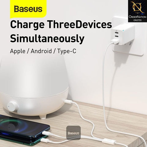 Baseus Superior Series Fast Charging Data Cable USB to M+L+C 3.5A 1.5m - White