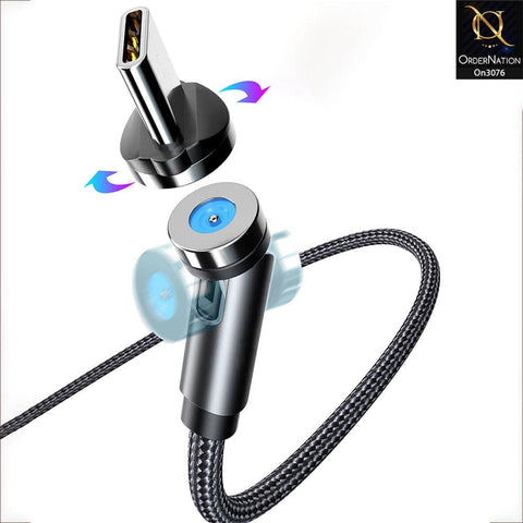 Red - Fast Charging Magnetic Cable 2021 540 Degree Rotatable Cable