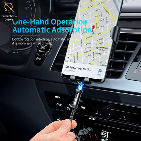 Black - Fast Charging Magnetic Cable 2021 540 Degree Rotatable Cable