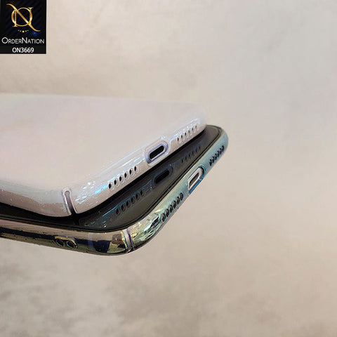 iPhone 13 Pro Max Cover  - White - Rainbow Dew Drops Ultra Thin Semi Transparent Back Hard Shell Case