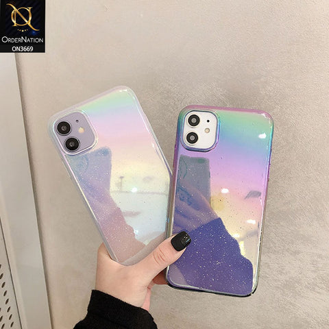 iPhone 13 Pro Max Cover  - White - Rainbow Dew Drops Ultra Thin Semi Transparent Back Hard Shell Case