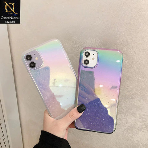 iPhone XS / X Cover  - Black - Rainbow Dew Drops Ultra Thin Semi Transparent Back Hard Shell Case
