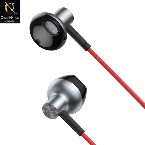 Red - Baseus Encok 3.5mm Wired Handsfree H19