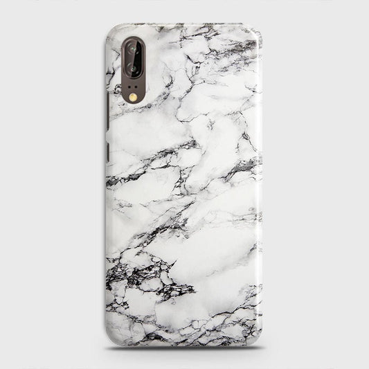 Huawei P20 Cover - Matte Finish - Trendy Mysterious White Marble Printed Hard Case with Life Time Colors Guarantee