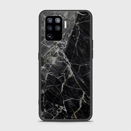 Oppo A94 Cover - Black Marble Series - HQ Ultra Shine Premium Infinity Glass Soft Silicon Borders Case