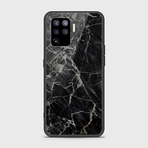 Oppo A94 Cover - Black Marble Series - HQ Ultra Shine Premium Infinity Glass Soft Silicon Borders Case
