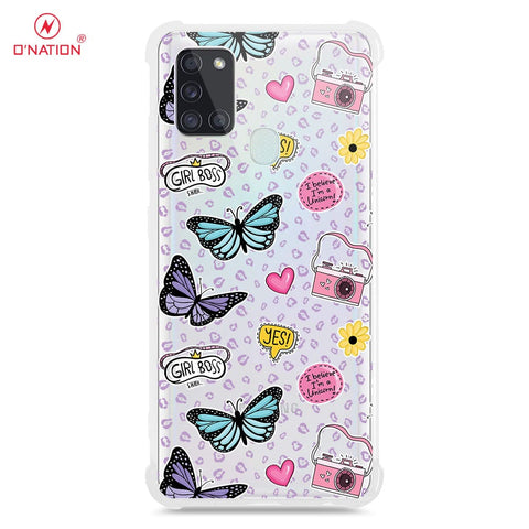 Samsung Galaxy A21s Cover - O'Nation Butterfly Dreams Series - 9 Designs - Clear Phone Case - Soft Silicon Borders