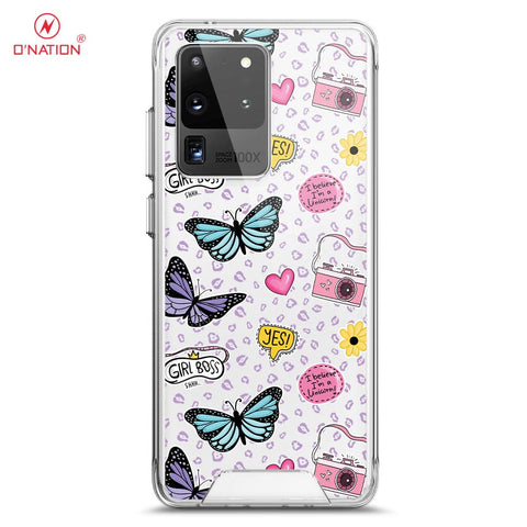 Samsung Galaxy S20 Ultra Cover - O'Nation Butterfly Dreams Series - 9 Designs - Clear Phone Case - Soft Silicon Borders