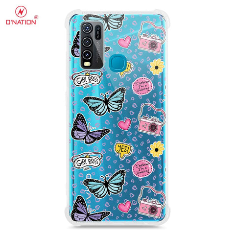 Vivo Y30 Cover - O'Nation Butterfly Dreams Series - 9 Designs - Clear Phone Case - Soft Silicon Borders