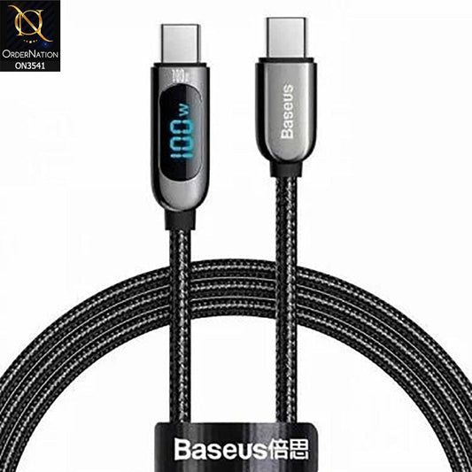 Baseus Display Fast Charge TypeC to TypeC Cable 100W 1m  - Black