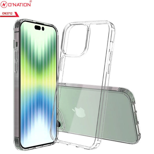 iPhone 14 Pro Max Cover  - ONation Crystal Series - Premium Quality Clear Case No Yellowing Back With Smart Shockproof Cushions