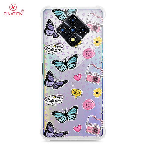 Infinix Zero 8 Cover - O'Nation Butterfly Dreams Series - 9 Designs - Clear Phone Case - Soft Silicon Borders