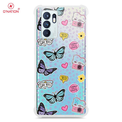 Oppo Reno 6 Cover - O'Nation Butterfly Dreams Series - 9 Designs - Clear Phone Case - Soft Silicon Borders