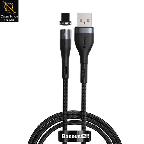 Baseus Zinc Magnetic iPhone Safe Fast Charging Data Cable 2.4A 1m - Black