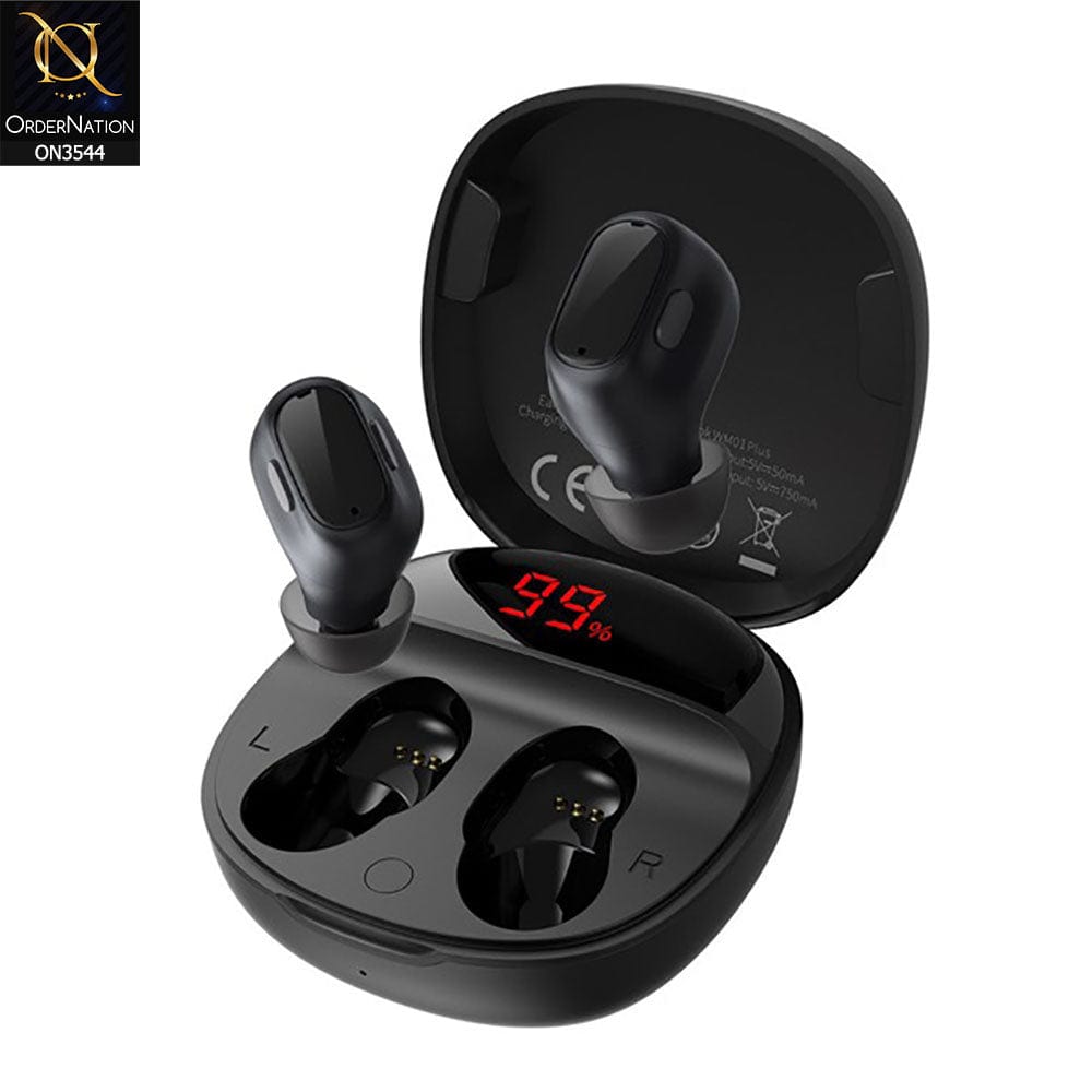 Baseus WM01 Plus TWS Digital Display Wireless Earphone - Black