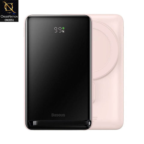 Baseus Magnetic Bracket Wireless 10,000mah Power Bank 20W - Pink