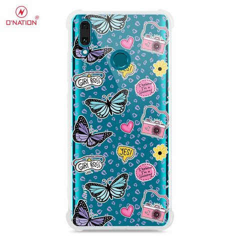 Huawei Y9 2019 Cover - O'Nation Butterfly Dreams Series - 9 Designs - Clear Phone Case - Soft Silicon Borders