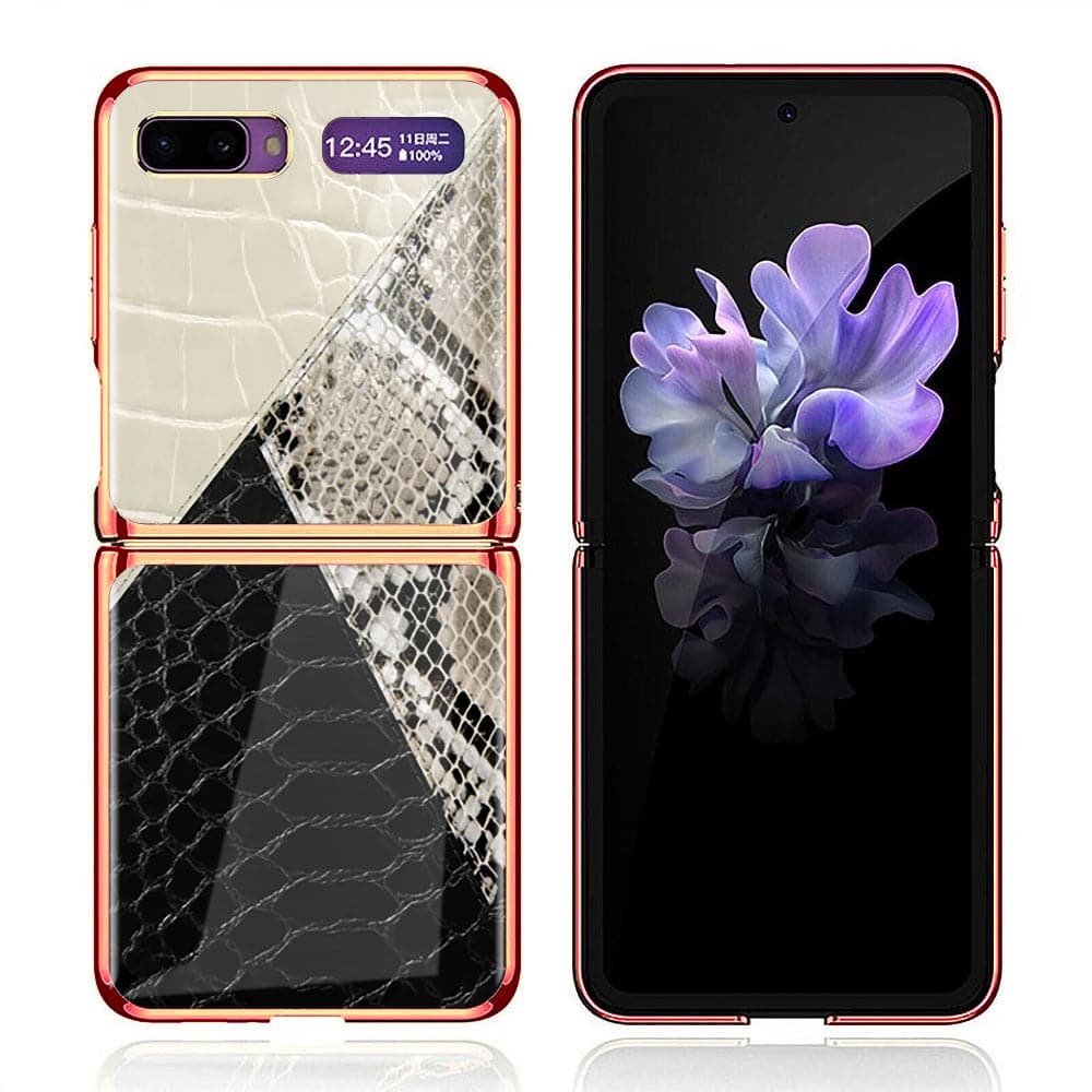 Samsung Galaxy Z Flip Cover - Printed Skins Series - Premium Electroplated Infinity Ultra Shine Glass Soft Silicon Borders Case