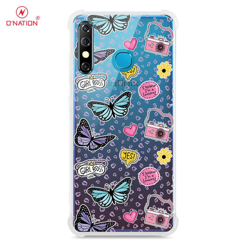 Infinix Hot 8 Cover - O'Nation Butterfly Dreams Series - 9 Designs - Clear Phone Case - Soft Silicon Borders
