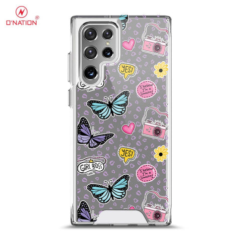 Samsung Galaxy S22 Ultra 5G Cover - O'Nation Butterfly Dreams Series - 9 Designs - Clear Phone Case - Soft Silicon Bordersx