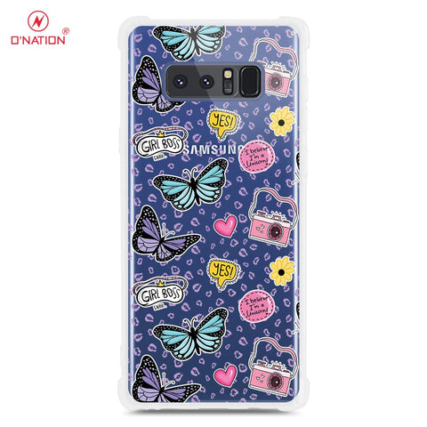 Samsung Galaxy Note 8 Cover - O'Nation Butterfly Dreams Series - 9 Designs - Clear Phone Case - Soft Silicon Borders