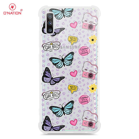 Samsung galaxy A70s Cover - O'Nation Butterfly Dreams Series - 9 Designs - Clear Phone Case - Soft Silicon Borders