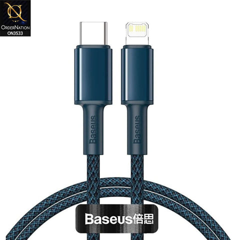 Baseus Braided TypeC to IP Cable 20W 2m High Density Fast Charging Cable - Blue
