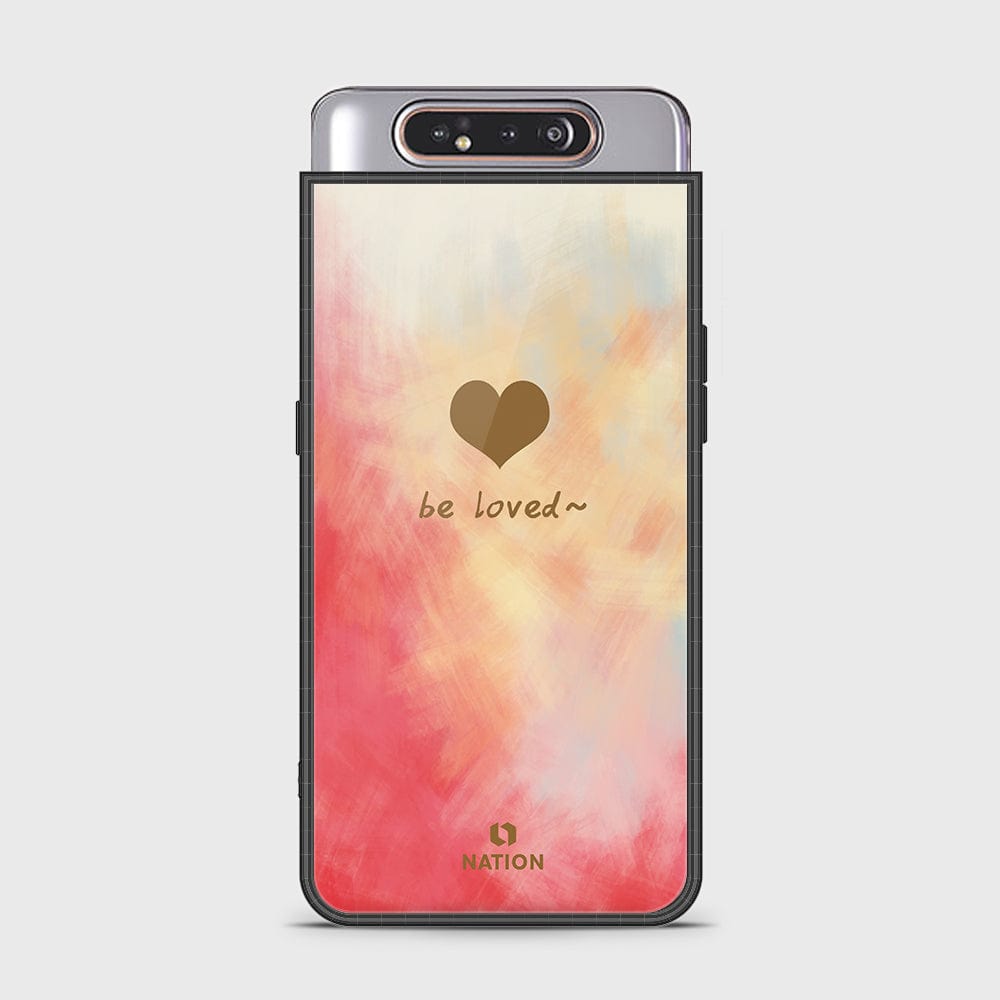 Samsung Galaxy A80 Cover - ONation Heart Series - HQ Ultra Shine Premium Infinity Glass Soft Silicon Borders Case