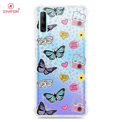 Huawei Y9s Cover - O'Nation Butterfly Dreams Series - 9 Designs - Clear Phone Case - Soft Silicon Borders