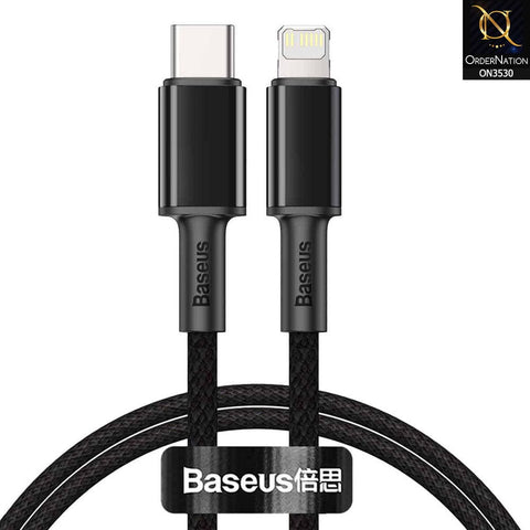 Baseus Braided TypeC to IP Cable 20W 1m High Density Fast Charging Data Cable - Black